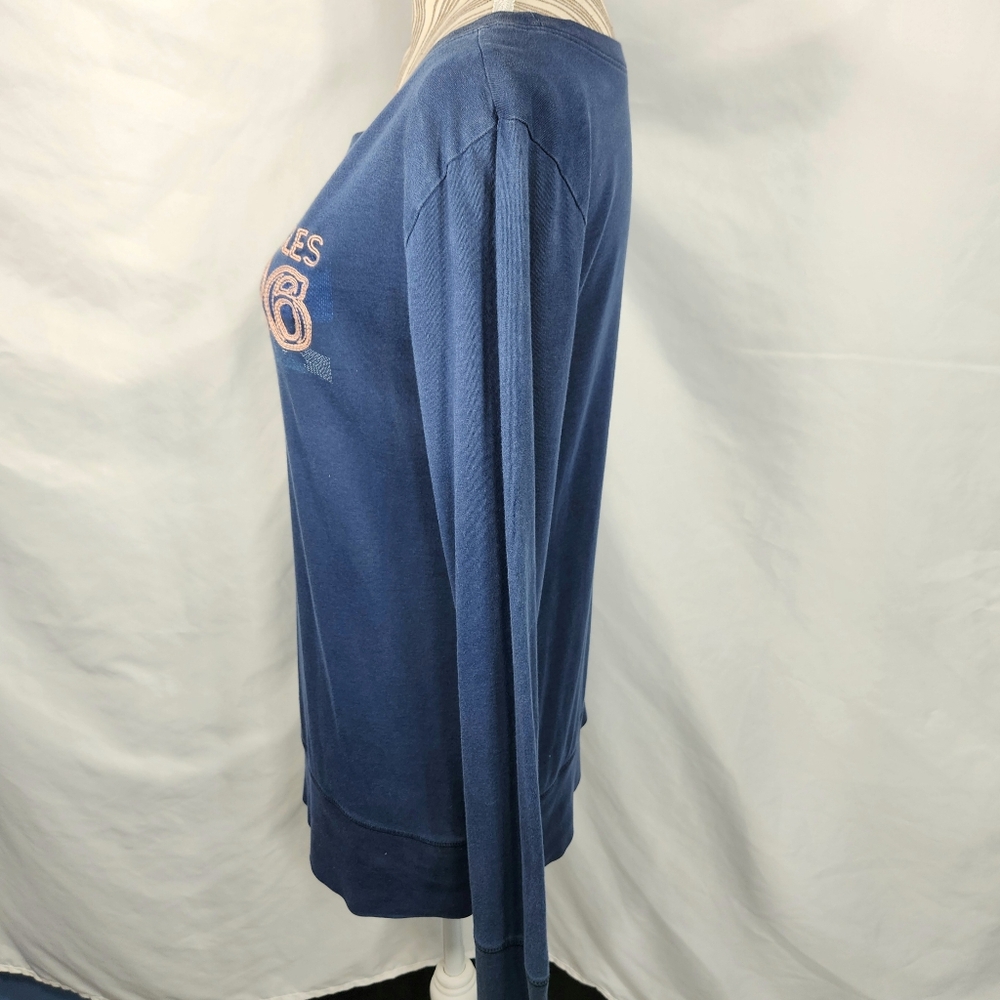 Old Navy Blue Long Sleeve Cotton Eagles 26 Graphic Top Size Large - Picture 4 of 9